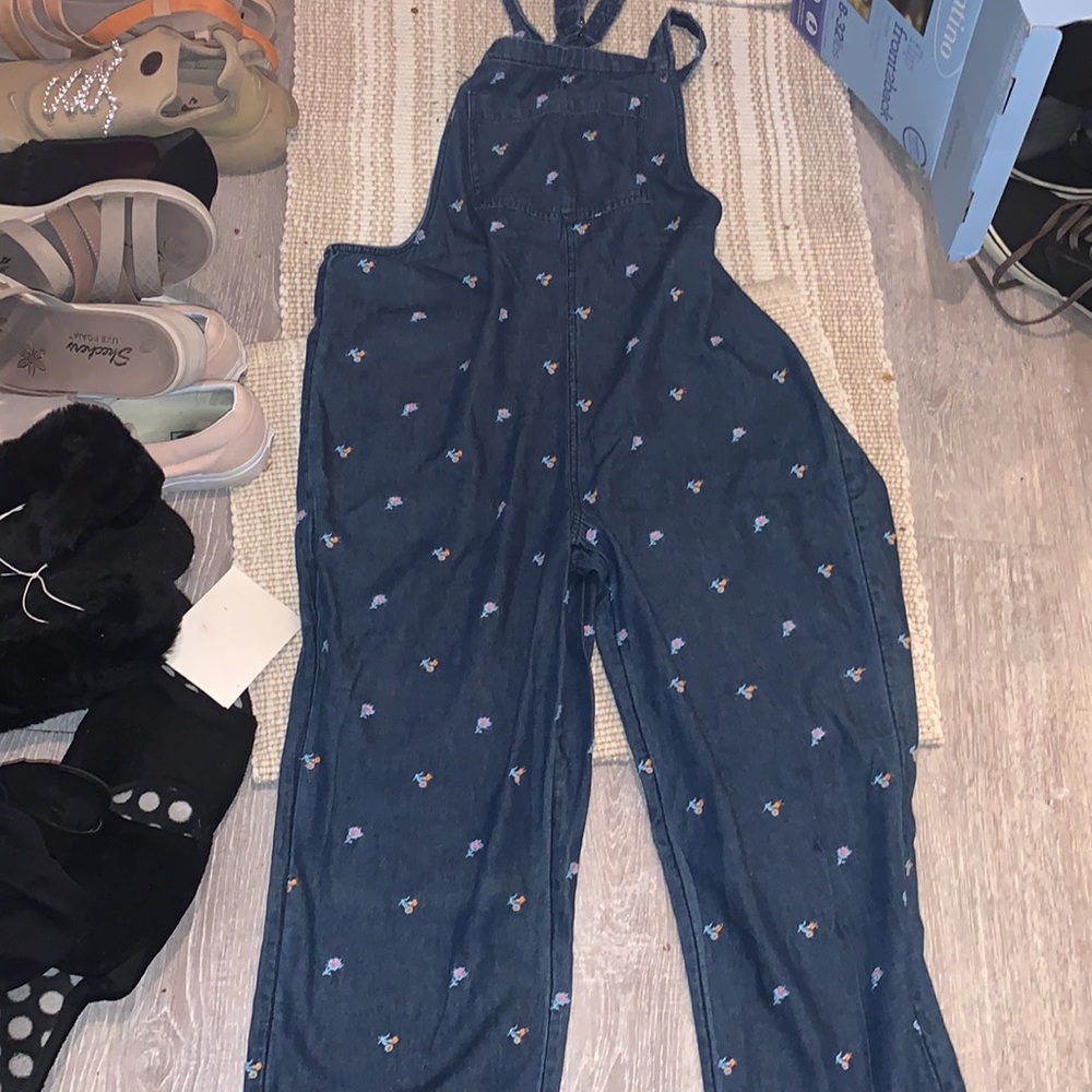 DONATE SALE!  COMING up CHERRIES! ..,Rare!!!denim overalls/ romper w cherries…